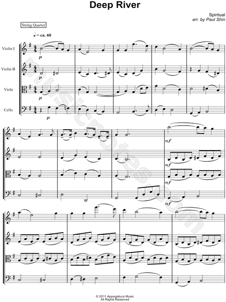 Deep River - String Quartet Score