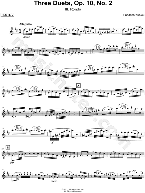 Three Duets, Op. 10, No. 2: III. Rondo - Flute 2