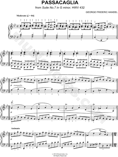 Suite No. 7 in G Minor, HWV 432: Passacaglia