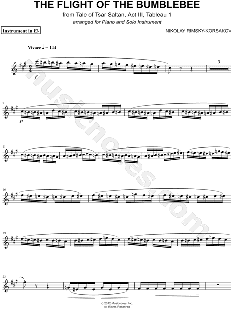 The Flight of the Bumblebee - Eb Instrument