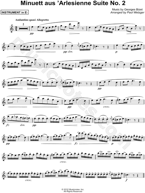 Menuet from L'Arlesienne Suite No. 2 - Eb Instrument
