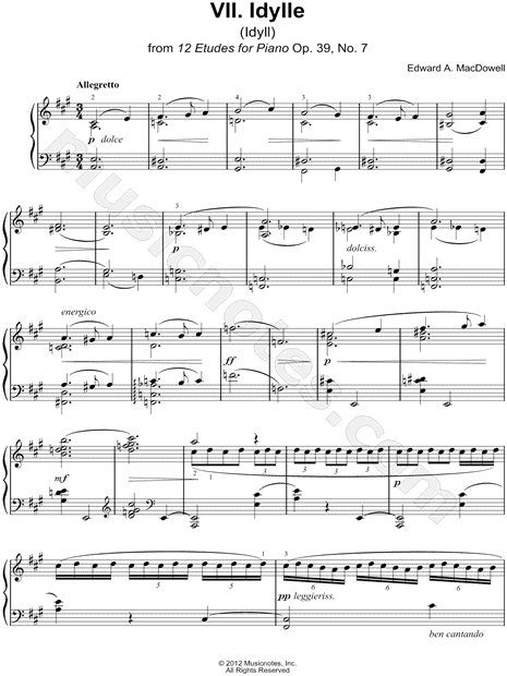 12 Etudes for Piano Op. 39, No. 7: Idylle