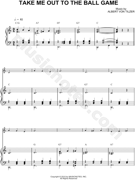 Take Me Out to the Ball Game - Piano Accompaniment