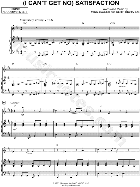 (I Can't Get No) Satisfaction - Piano Accompaniment (Strings)