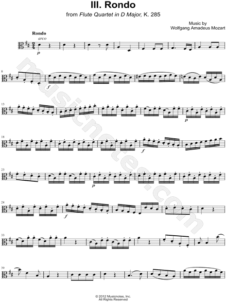 Flute Quartet in D Major, K. 285: III. Rondo - Viola
