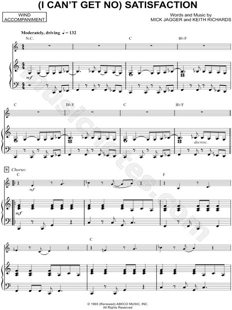 (I Can't Get No) Satisfaction - Piano Accompaniment (Winds)