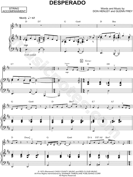 Desperado - Piano Accompaniment (Strings)