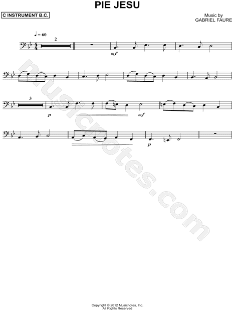 Pie Jesu - Bass Clef Instrument