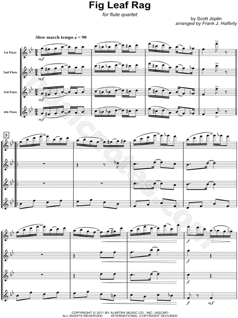 Fig Leaf Rag - Score (Flute Quartet)