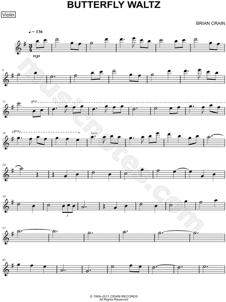 Butterfly Waltz - Violin part