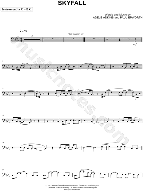 Skyfall - Bass Clef Instrument