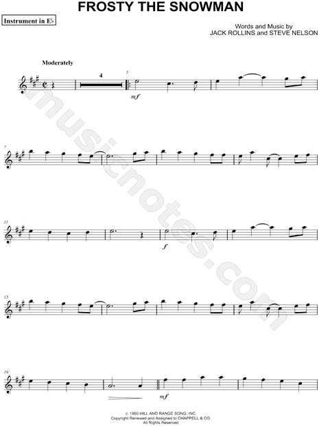 Frosty the Snowman - Eb Instrument