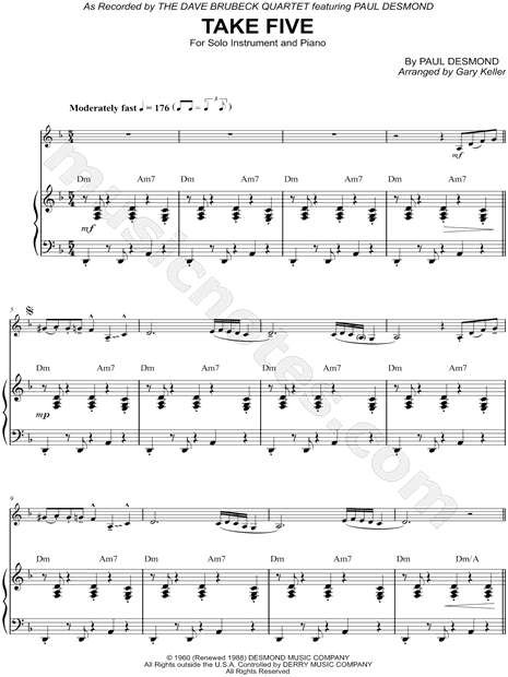 Take Five - Piano Accompaniment