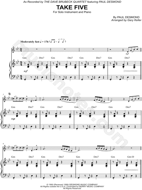 Take Five - Piano Accompaniment