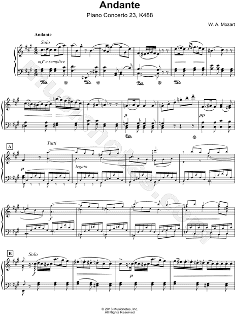 Piano Concerto No. 23, K. 488: II. Andante