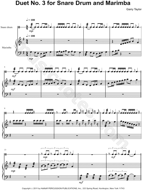Duet No. 3 for Snare Drum and Marimba