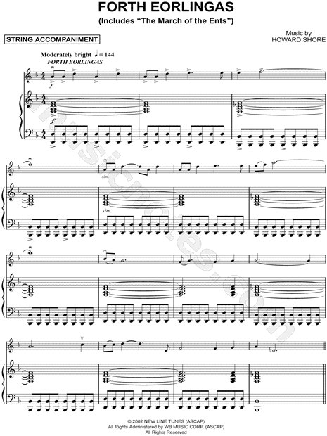 Forth Eorlingas - Piano Accompaniment (Strings)