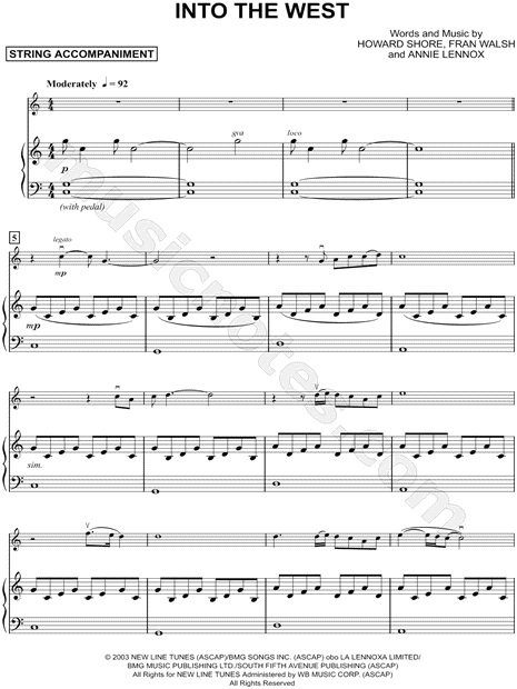 Into the West - Piano Accompaniment (Strings)