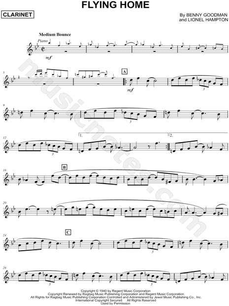 Flying Home - Clarinet