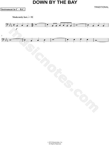 Down by the Bay - Bass Clef Instrument