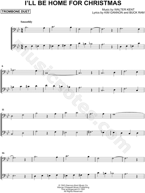 I'll Be Home for Christmas - Trombone Duet