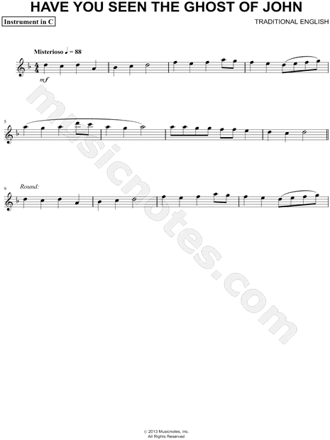 Have You Seen the Ghost of John - C Instrument
