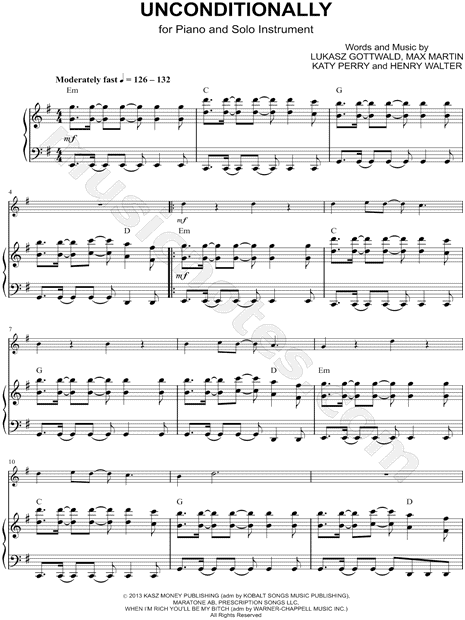 Unconditionally - Piano Accompaniment