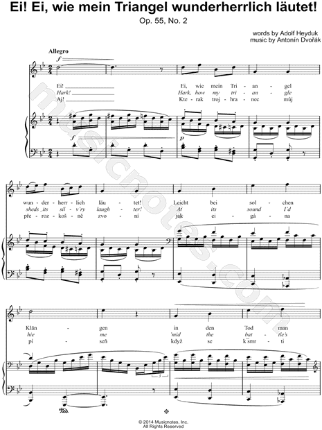 Gypsy Songs, Op. 55, No. 2: Ei! Ei, wie nein Triangel wunderherrlich lautet!