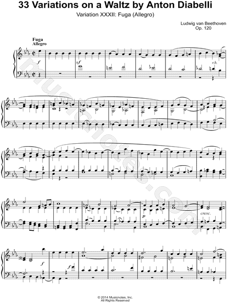 33 Variations on a Waltz By Anton Diabelli, Variation XXXII: Fuga (Allegro)