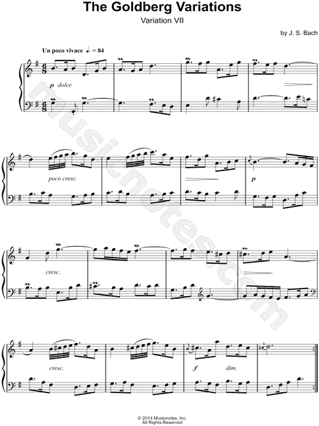 The Goldberg Variations, BWV 988: Variation VII