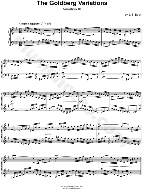 The Goldberg Variations, BWV 988: Variation XI