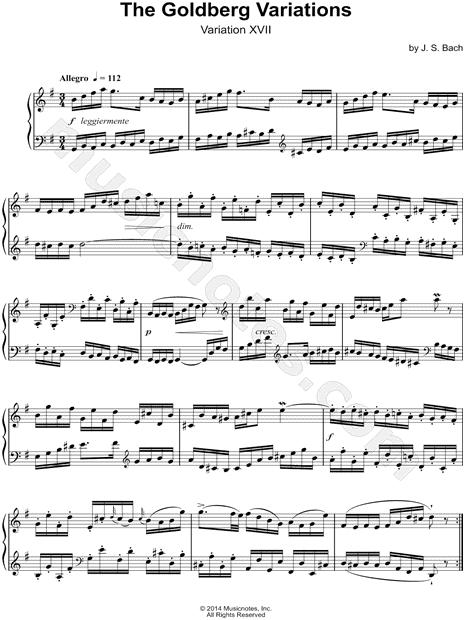 The Goldberg Variations, BWV 988: Variation XVII