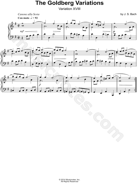 The Goldberg Variations, BWV 988: Variation XVIII