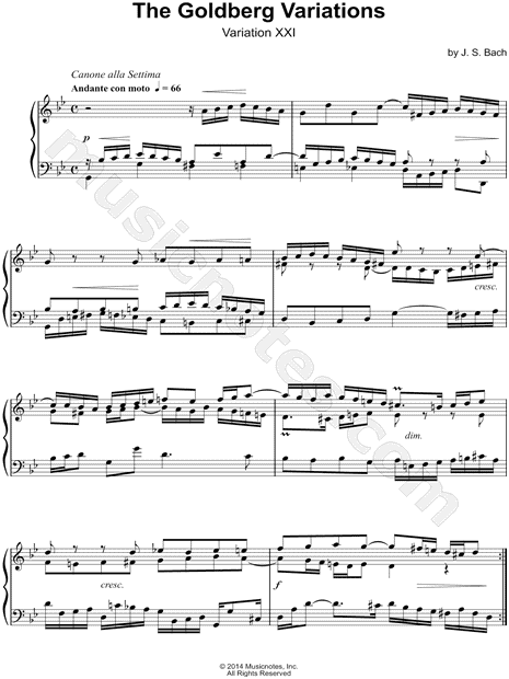 The Goldberg Variations, BWV 988: Variation XXI