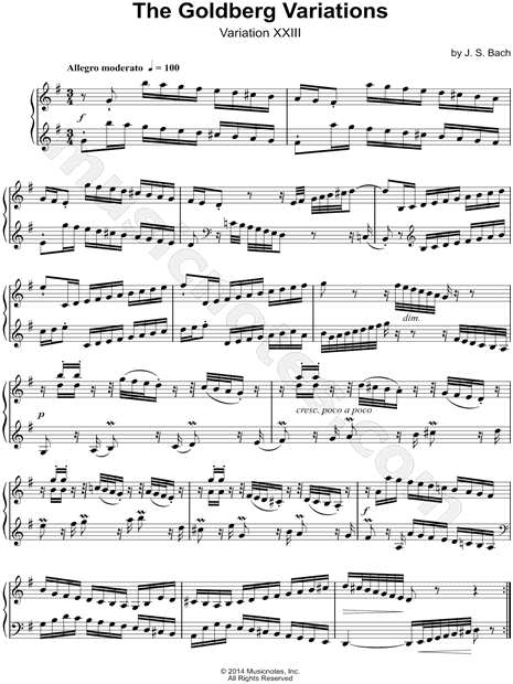 The Goldberg Variations, BWV 988: Variation XXIII
