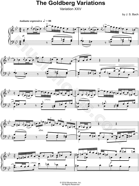 The Goldberg Variations, BWV 988: Variation XXV