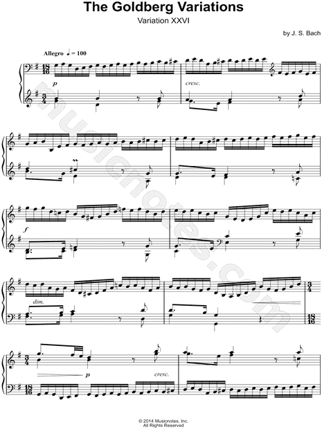 The Goldberg Variations, BWV 988: Variation XXVI