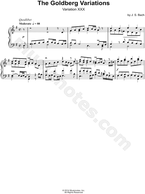 The Goldberg Variations, BWV 988: Variation XXX