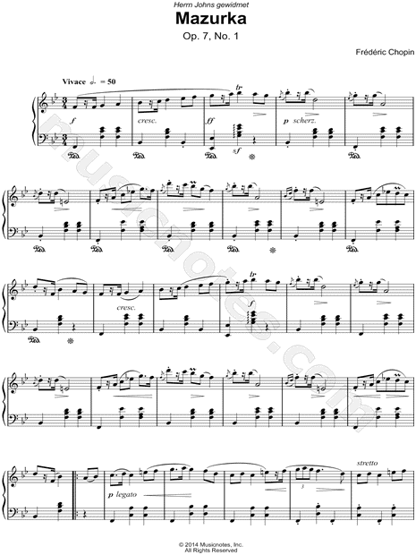 Mazurka: Op. 7, No. 1