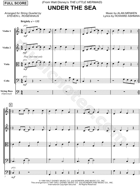 Under the Sea - String Quartet Score