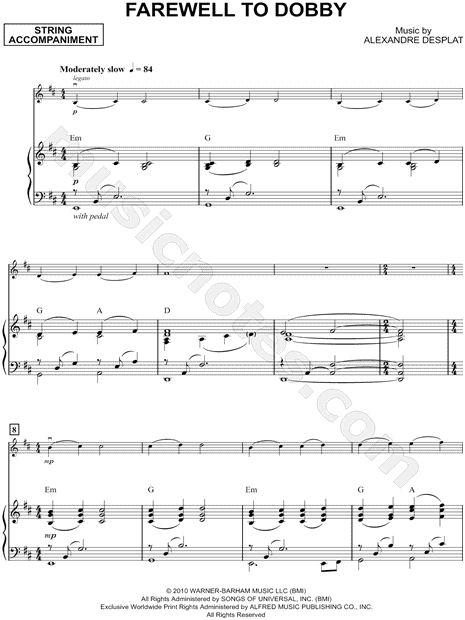 Farewell to Dobby - Piano Accompaniment (Strings)