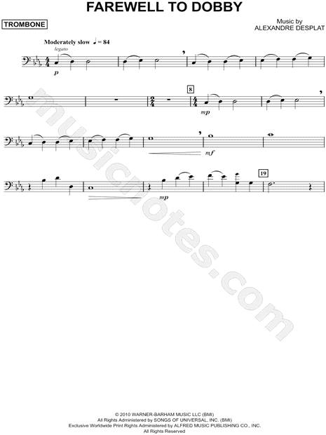 Farewell to Dobby - Trombone