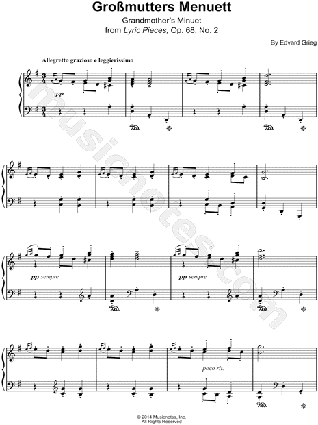 Lyric Pieces Op 68 No 2: Grossmutters Menuett
