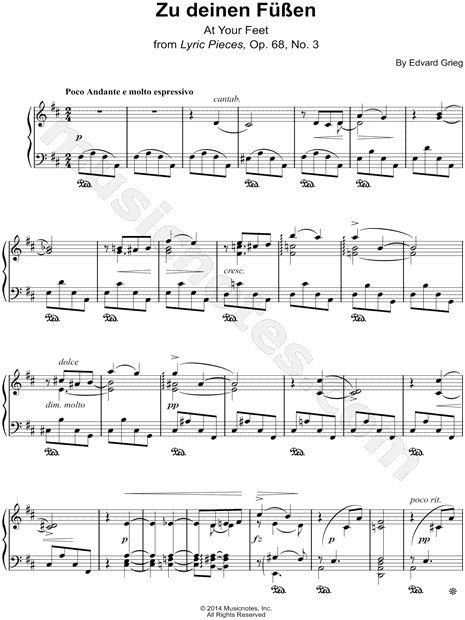 Lyric Pieces Op. 68 - No. 3: Zu deinen Fussen