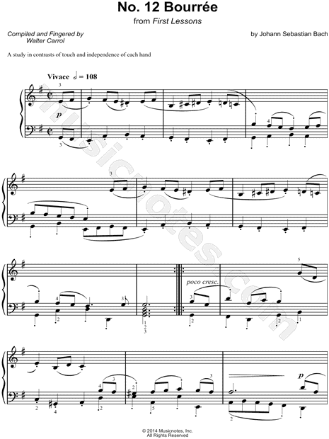 Bourrée from Suite in E Minor, BWV 996