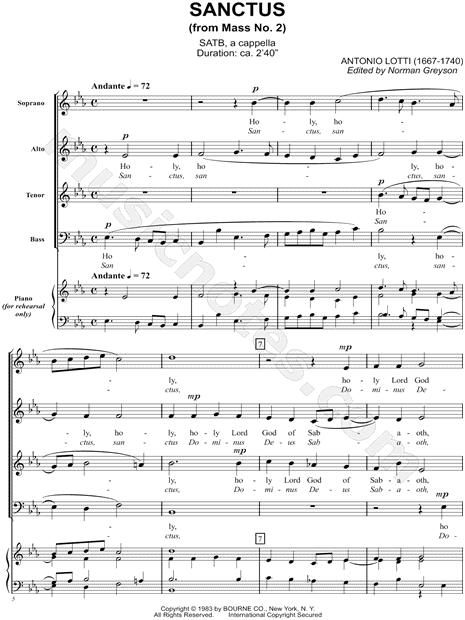 Sanctus, from Mass No. 2