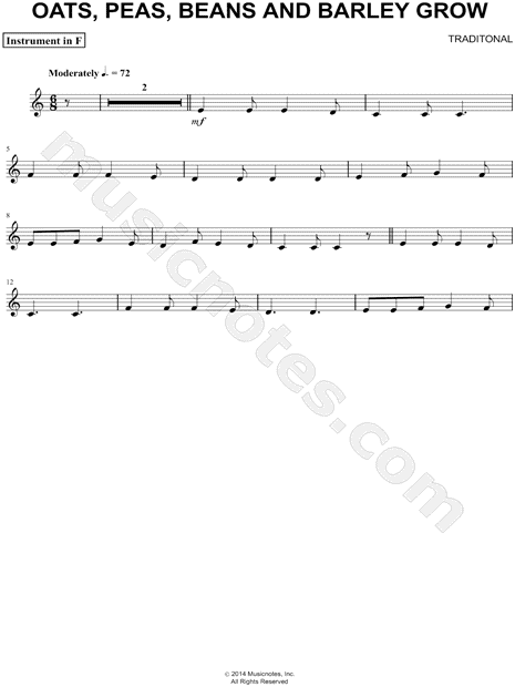 Oats, Peas, Beans and Barley Grow - F Instrument