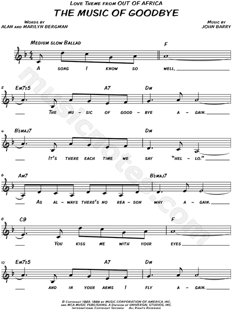 The Music of Goodbye