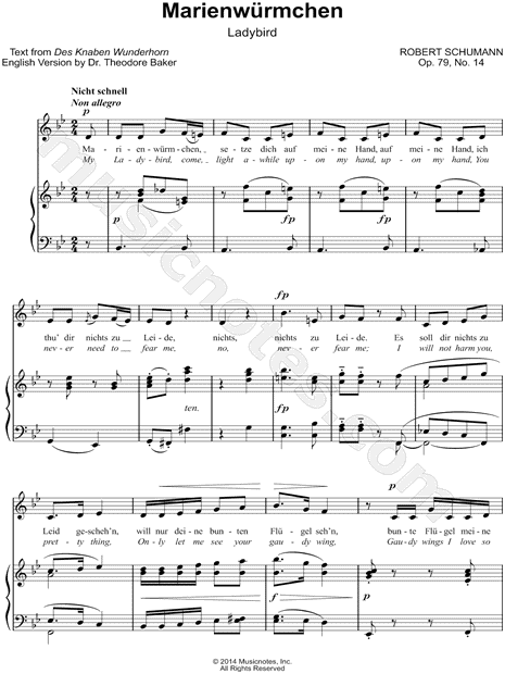 Liederalbum für die Jugend, Op. 79: XIV. Marienwürmchen