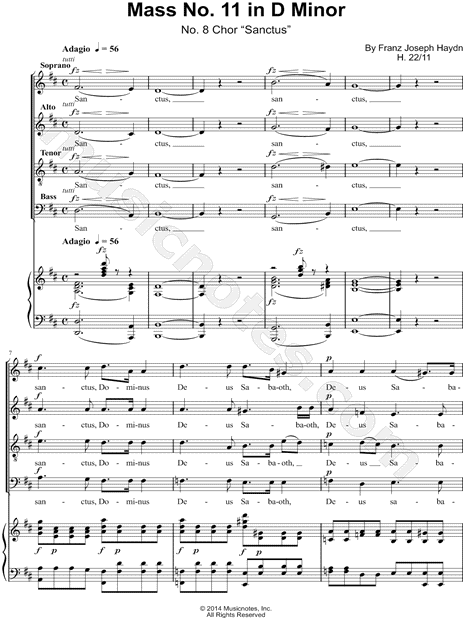 Mass No. 11 In D Minor "Nelson" No. 8 "Sanctus"